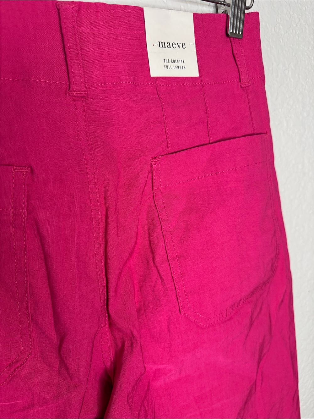 NWT Maeve Anthropologie Colette Full Length Wide Leg Pants Pink 27P Magic Fabric - Picture 7 of 9